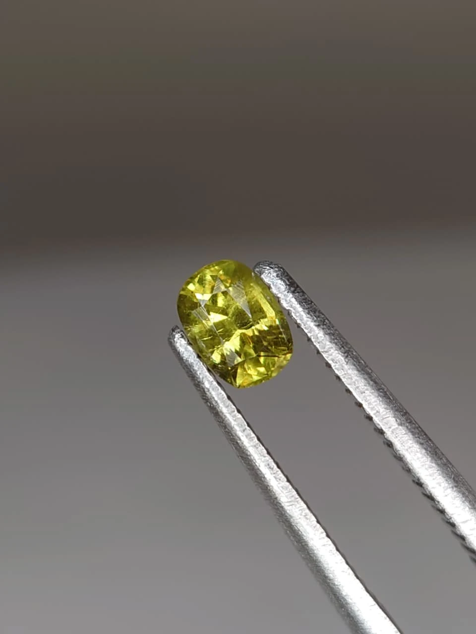 0.3ct Cushion Faceted Demantoid Garnet from Pakistan — view 3